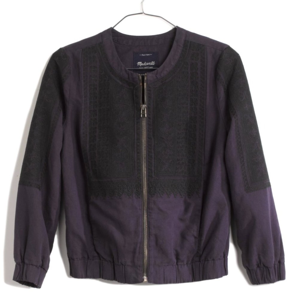 Madewell embroidered folkstitch bomber jacket S